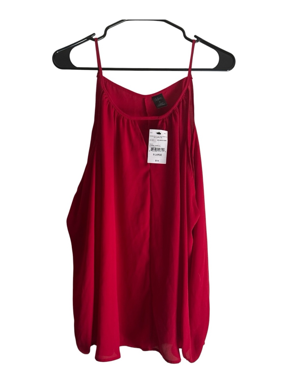 City Streets Size XL Red Cold Shoulder Top